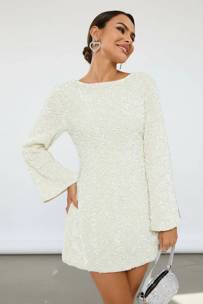 Clara - Rochie cu paiete și fundiță la spate