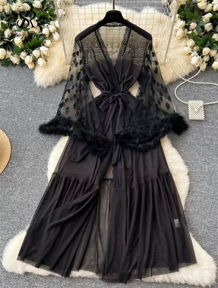 Keira™ | Kimono din Dantelă Transparentă