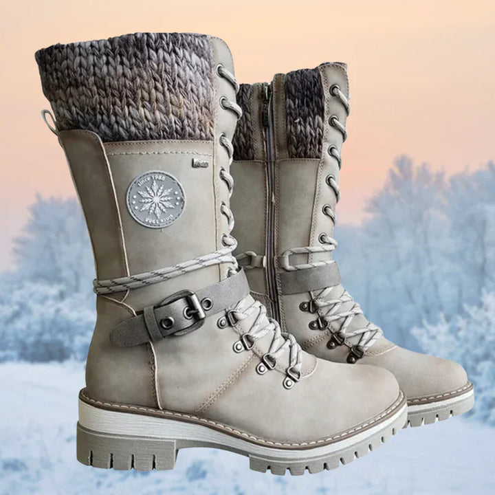 Jaya - Cizme de iarnă cu șireturi și talpă antiderapantă