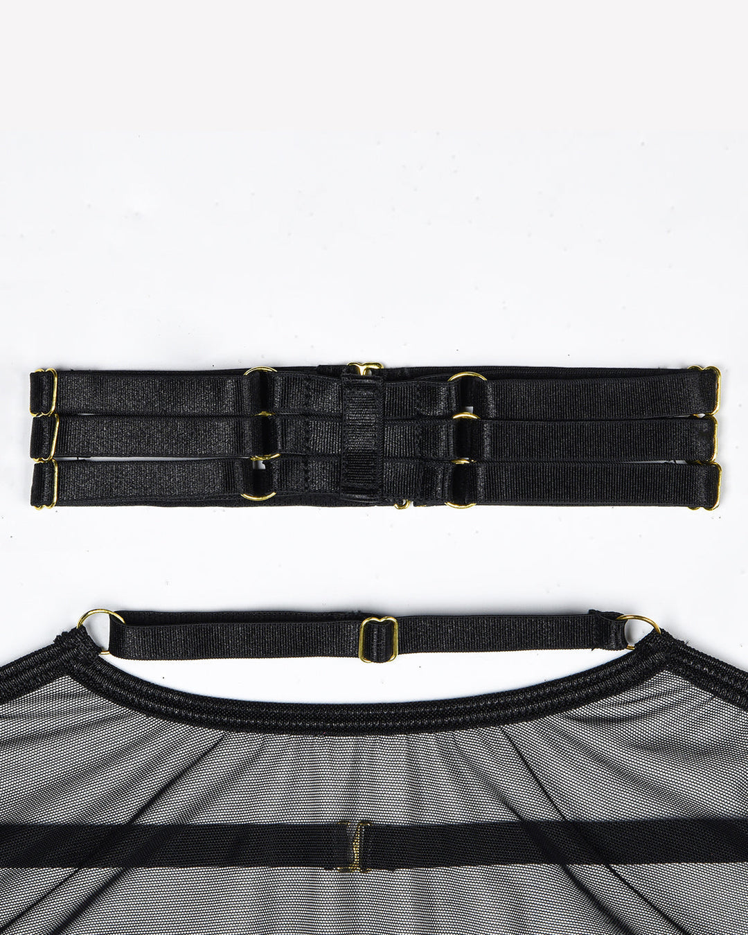 Eline™ | Set de Lenjerie din Mesh Transparent 4 Piese cu Sutien & Funda