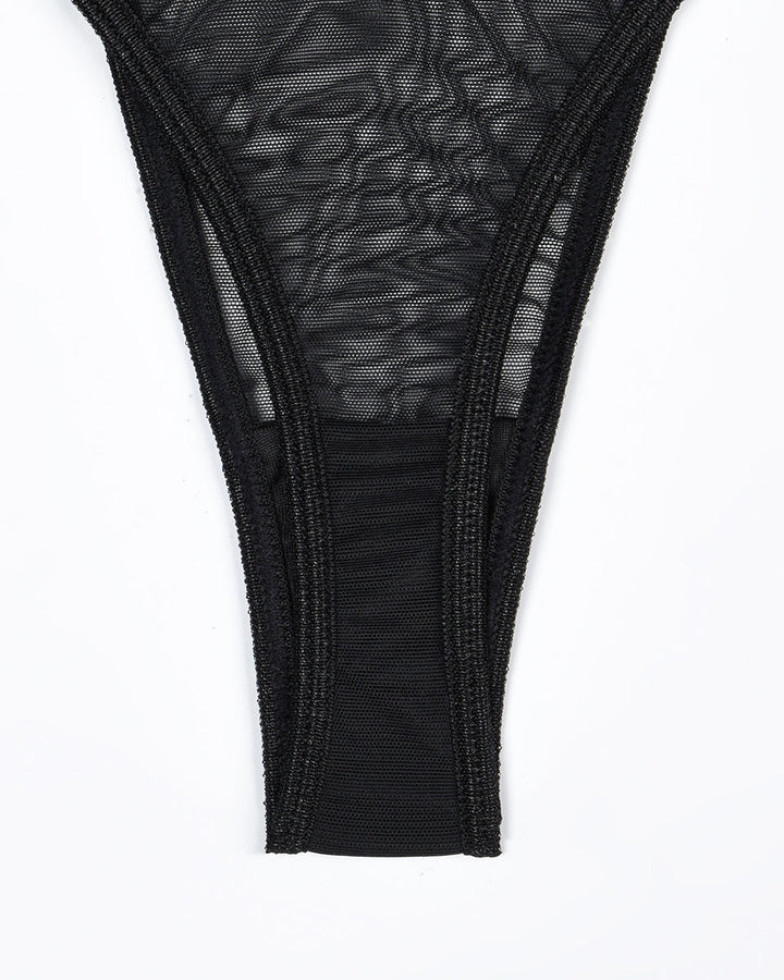 Eline™ | Set de Lenjerie din Mesh Transparent 4 Piese cu Sutien & Funda