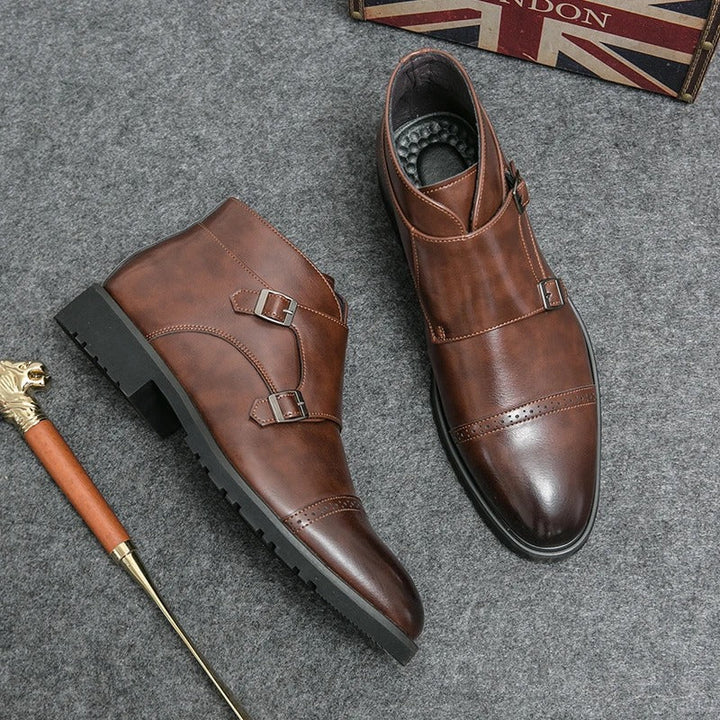 Parker | Pantofi din piele sintetică cu curea dublă monk strap