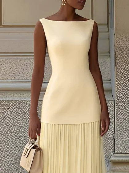 Molly | Rochie lungă plisată