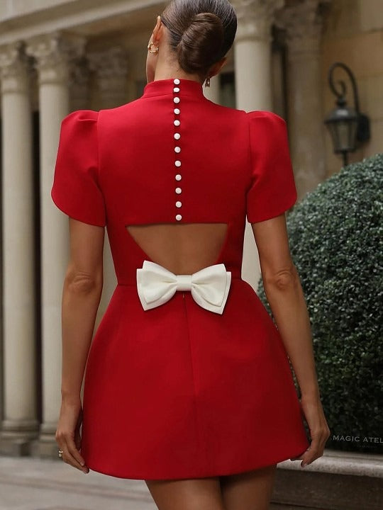 Sally - Rochie mini cu fundă